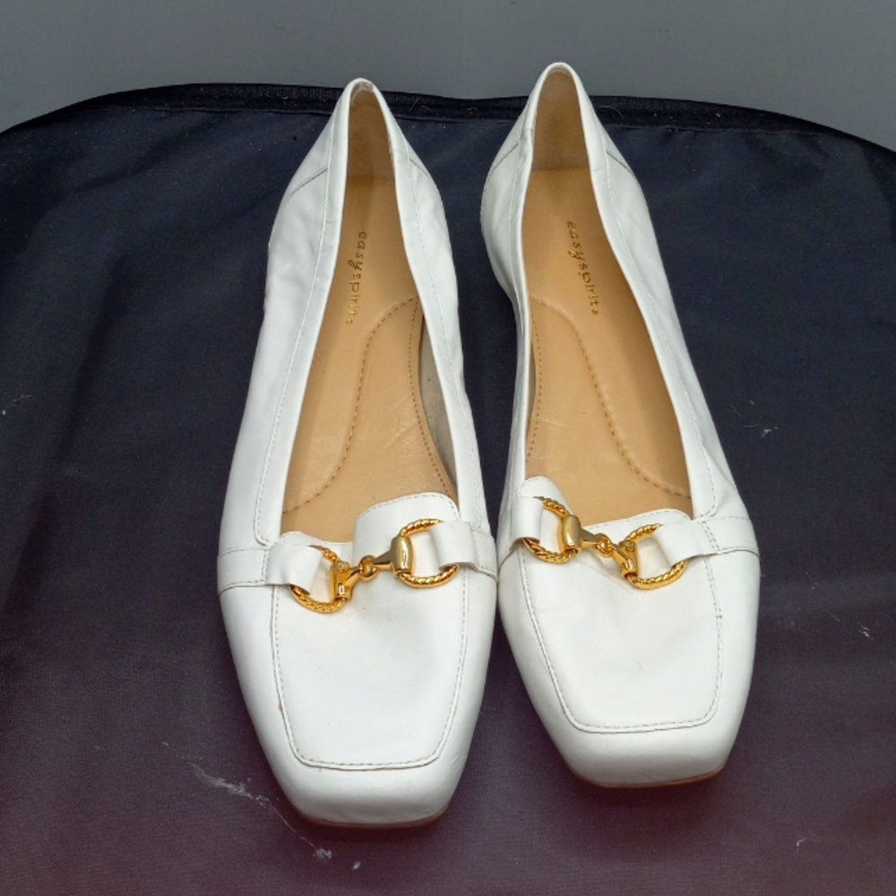 White women easy spirit lil heel platform flat shoes 👞